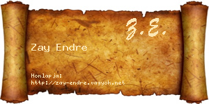 Zay Endre névjegykártya